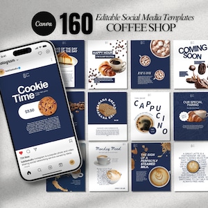 Templates de posts para Instagram 2026 para cafeterias, padarias e confeitarias: design editável no Canva