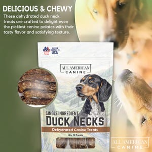 Duck Necks Natural Single Ingredient Chewy Digestible Low-Fat Dehydrated Dog Treats for Training, Rewarding, Teeth Cleaning image 3
