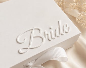 Personalised Bride Gift Box with Acrylic Name | Wedding Morning Keepsake Box