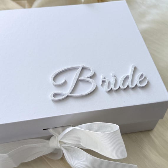 Personalised Bride Gift Box, Bridal Gift Box, Custom Wedding Keepsake Box, 3D Name Gift Box, Bridesmaid Proposal Box, Wedding Morning Box
