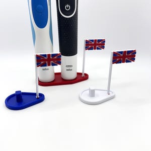 Toothbrush Holder with the Flag of your chosen Country/Oral-B Electric Toothbrush Stand Toothbrush Holder with drip tray
