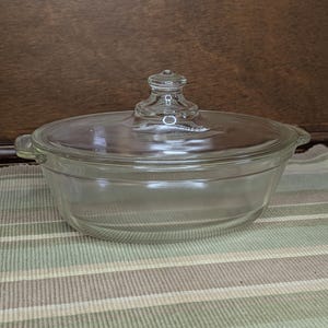 Vintage Pyrex Casserole Dish with Lid |  032-632-B |  1 quart | Clear Glass |  1950s-70s Ovenware |  Sustainable Kitchen | Made in the USA