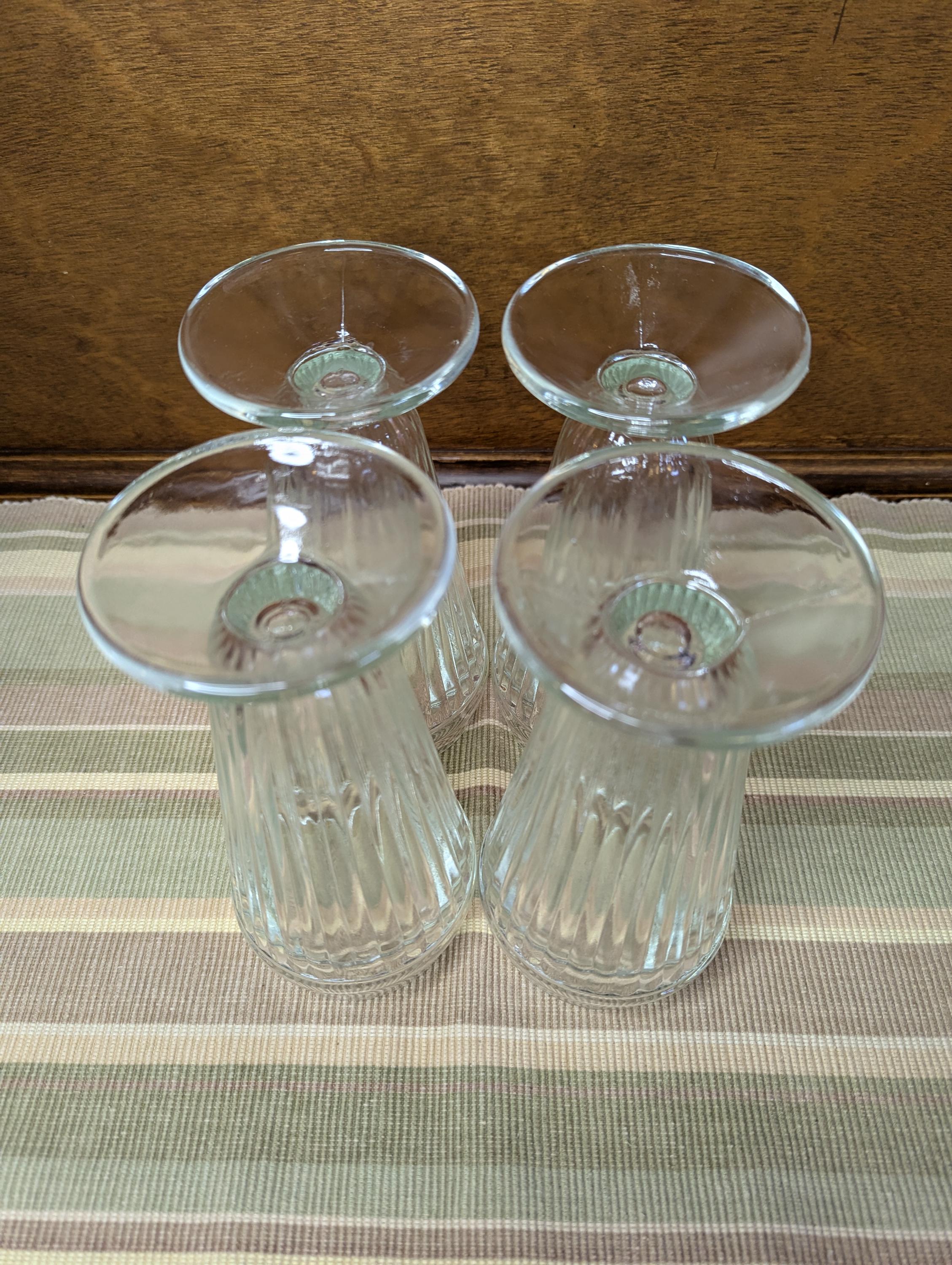 Libbey Ribbed Glassware Vintage Libbey Soda Glass | Optical Ribbed | Footed Malt Glass | Ice ...