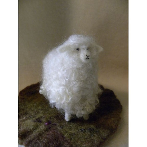 Soft and Wooly Needle Felt Curly Locks Sheep Country Home Decor