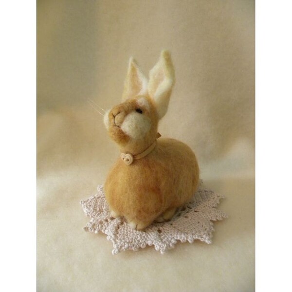 Sweet Honey Colored Wool Rabbit For Home Decor