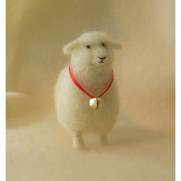 Wooly Sheep With Christmas Jingle Bell Holiday Home Decor