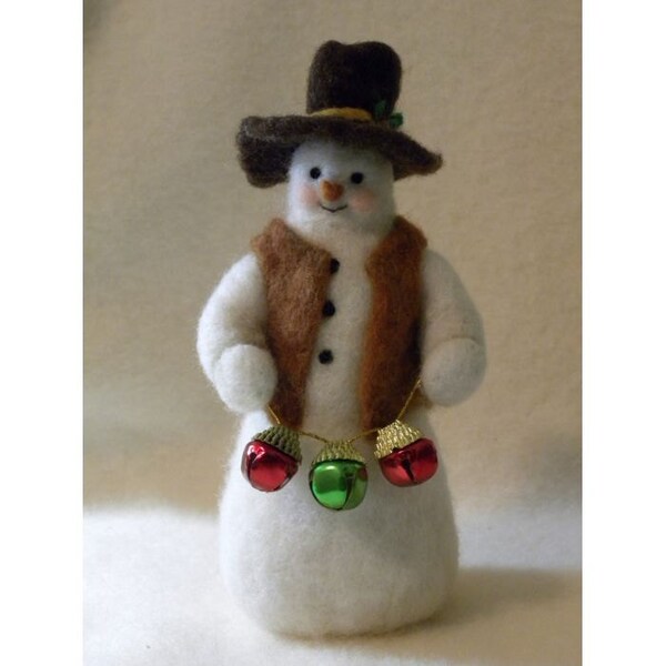 Holiday Snowman With Jingle Bell Garland Christmas Home Decor