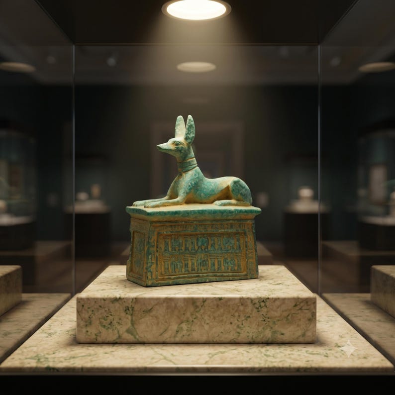 Anubis standbeeld Oude Egyptische Jakhals God Van De Mummificatie En anubis-standbeeld-oude-egyptische-jakhals-god-van-de-mummificatie-en