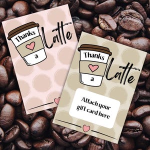 Porta tarjetas de regalo de café, descarga instantánea