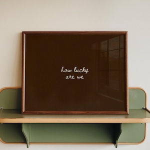 How Lucky Are We Print, Retro Minimalist Quote Poster (Digital Download, Horizontal)
