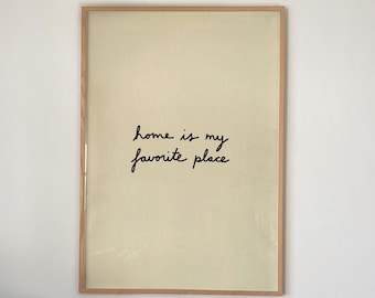 Home Is My Favorite Place Print, Minimalist Quote Sign, Handwritten Typography (Digital Download, Vertical)