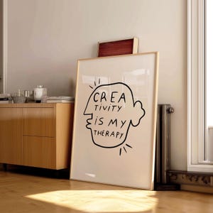 Creative Mind Poster, Illustrated Prints, Printable Wall Art, Minimal Poster, Aesthetic Wall Art Prints, Wall Art, Living Room Art