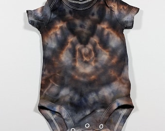 3 Months Hand-Dyed Carter’s Baby Bodysuit \ Onesie | 100% Cotton | Unique Blue, Brown, Black & Gray