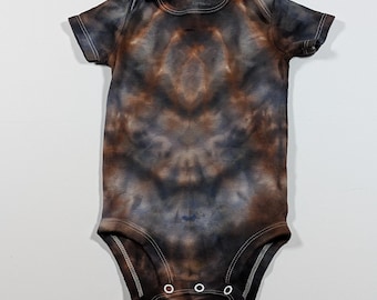 6 Months Hand-Dyed Carter’s Baby Bodysuit \ Onesie | 100% Cotton | Unique Blue, Brown, Black & Gray