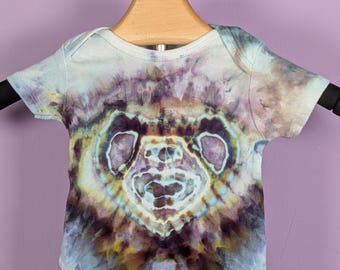 Camiseta infantil Geode Ice Dye: algodón teñido a mano, azul, morado y verde