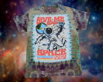 Size Medium - NASA Give Me Some Space Ice Dyed Unisex T-Shirt