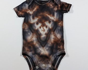 9 Months Hand-Dyed Carter’s Baby Bodysuit \ Onesie | 100% Cotton | Unique Blue, Brown, Black & Gray