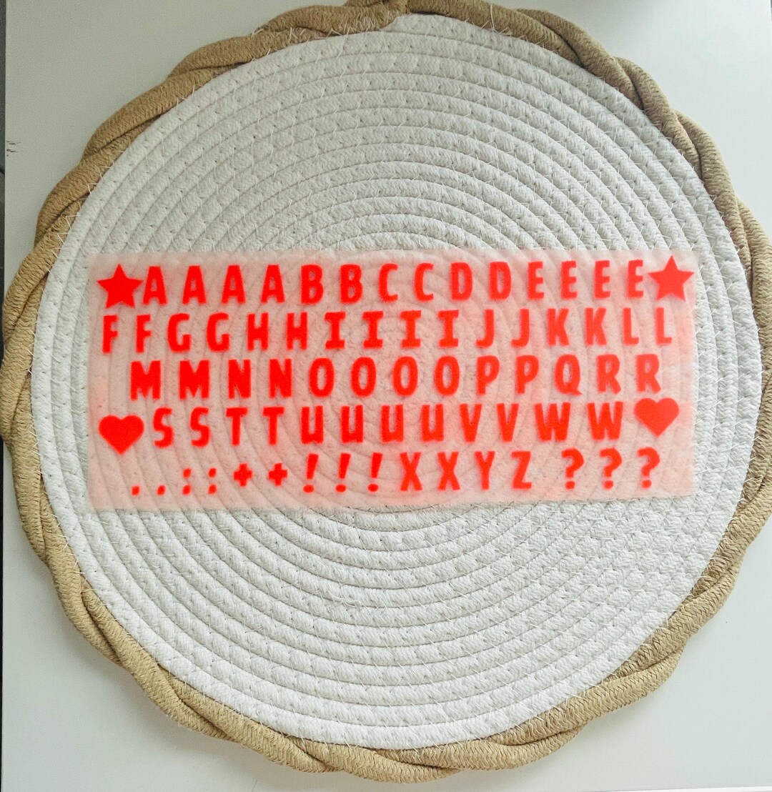 Small Letters * Flock Patch * Extra Letters “abc…” Neon Orange - Each ...