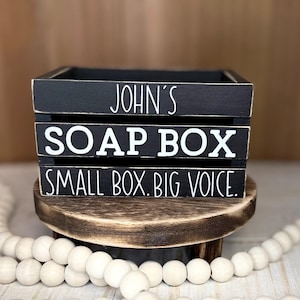 Handmade Rustic Wooden Soap Box | Funny Farmhouse Decor, Personalized Crate