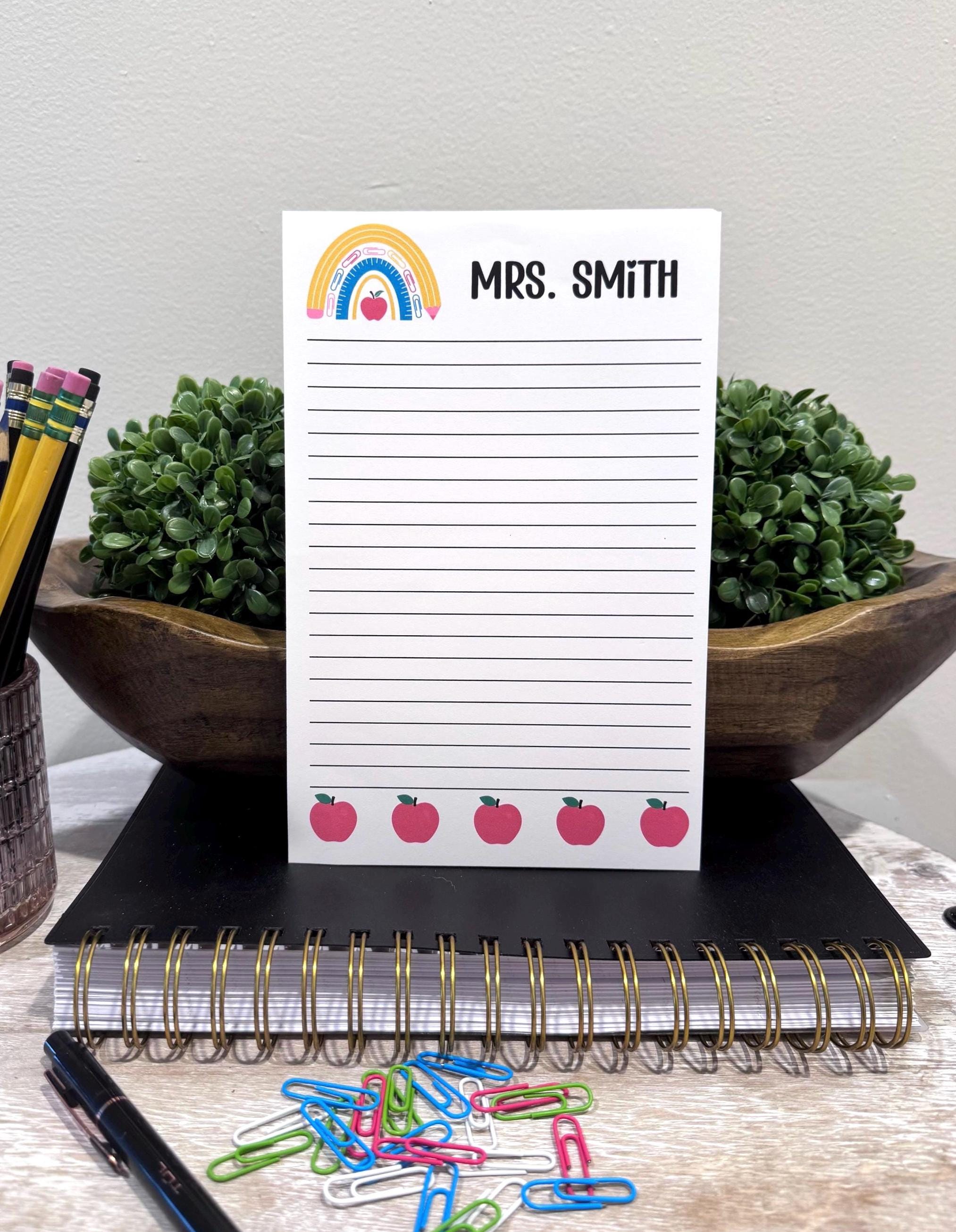 Personalized Teacher Notepad: Custom Name, 50 Sheet Pad - Etsy