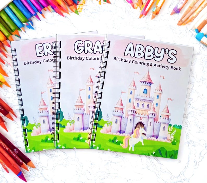 Personalized Princess Birthday Coloring Book - Wire Bound - Etsy