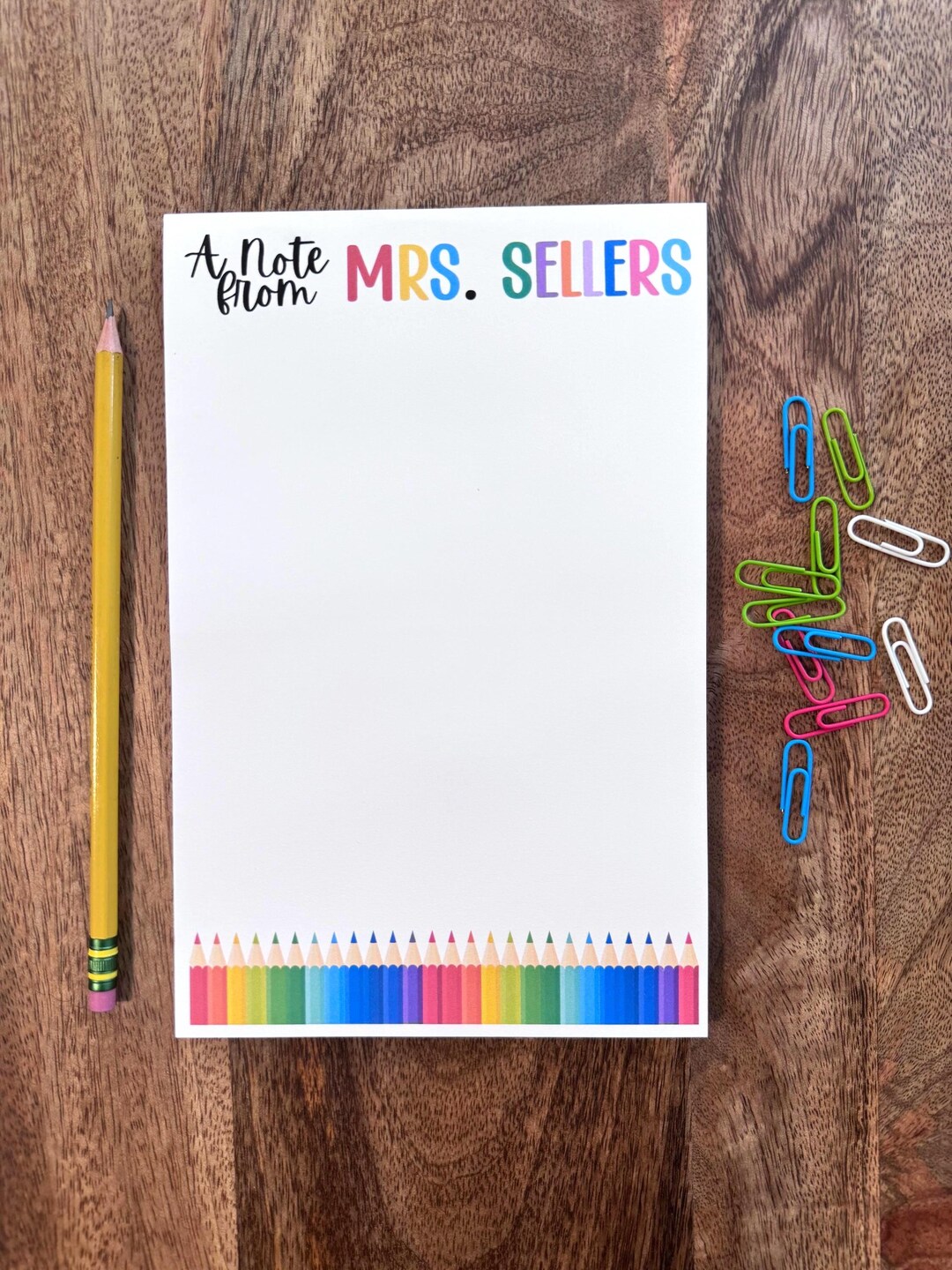 Personalized Teacher Notepad: Custom Name Gift - Etsy