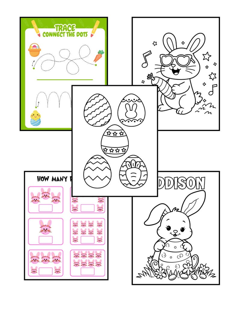 Personalized Custom Name Easter Coloring and Activity Book - Etsy