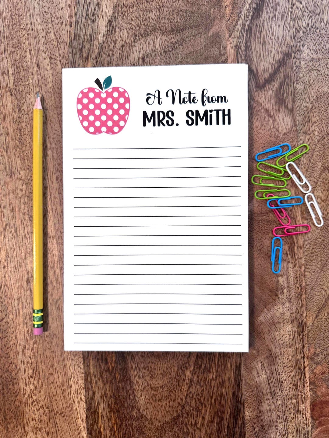 Personalized Teacher Notepad: Custom Stationery Gift - Etsy