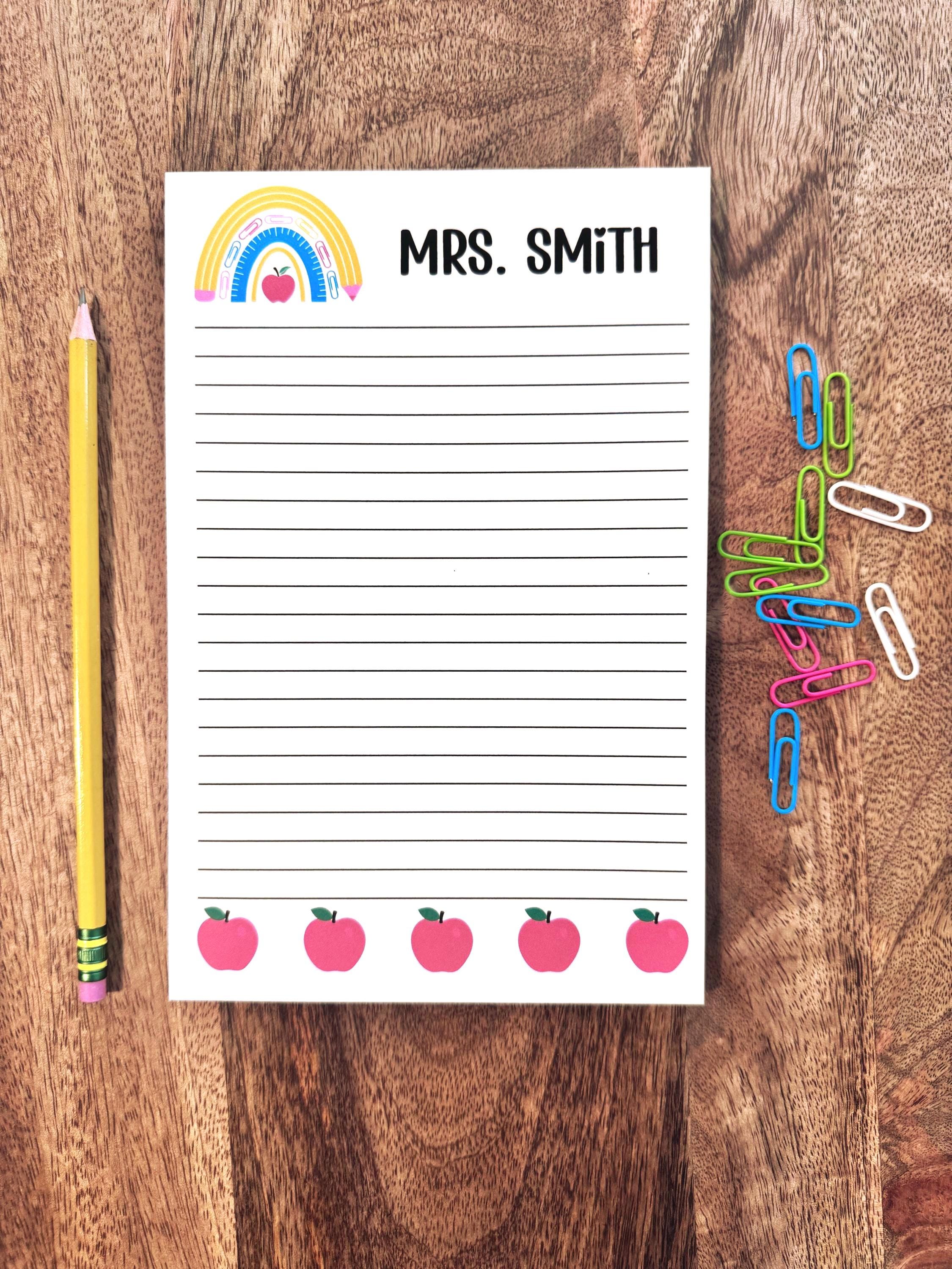 Personalized Teacher Notepad: Custom Name, 50 Sheet Pad - Etsy