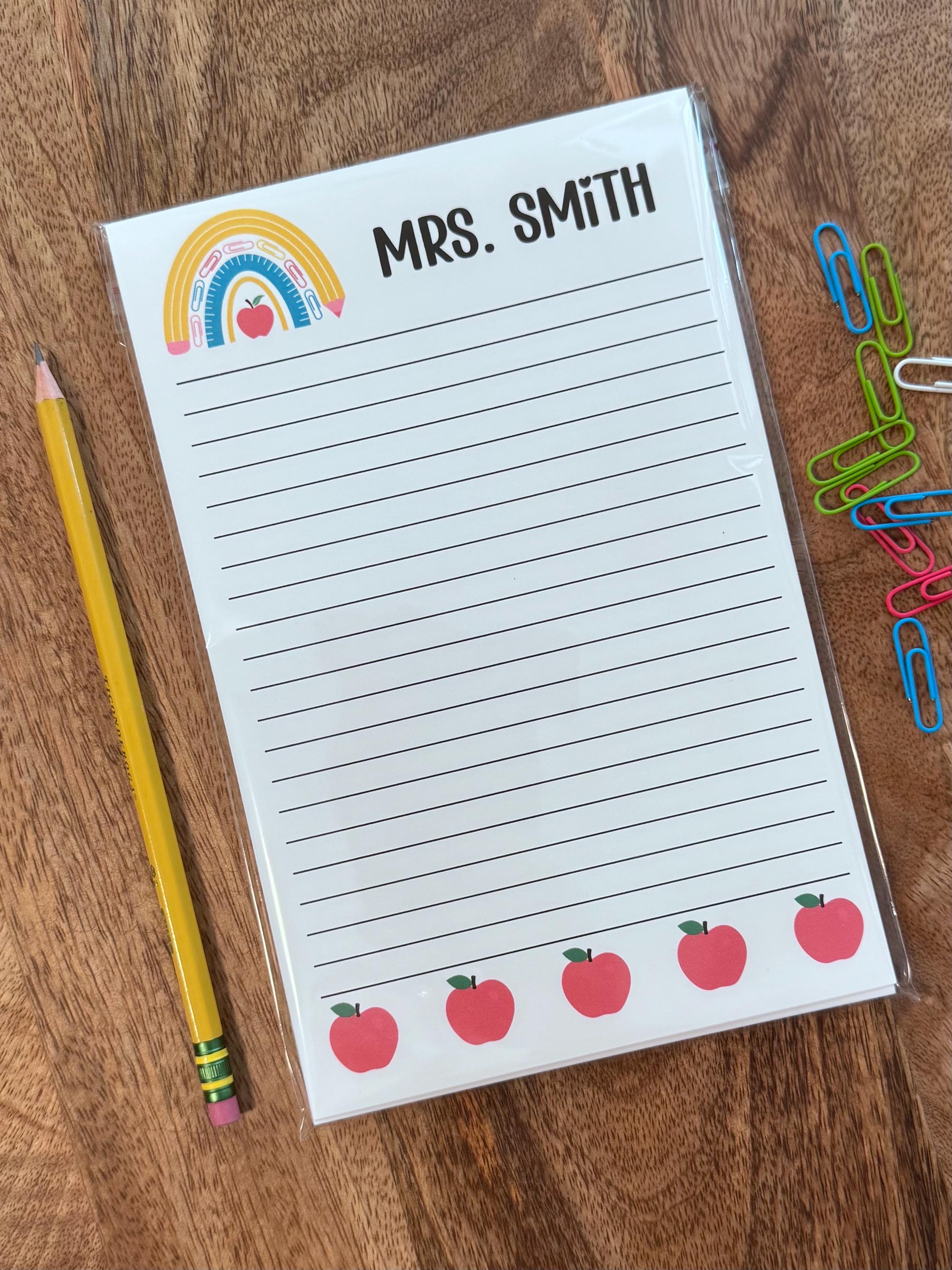 Personalized Teacher Notepad: Custom Name, 50 Sheet Pad - Etsy