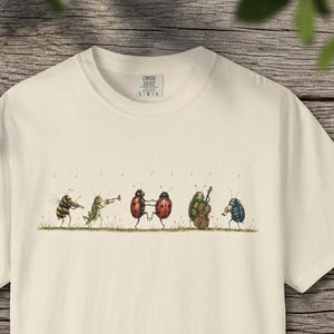 Dancing Insects Band Tee, Quirky Bug Concert Shirt, Comfort Colors Cotton T-Shirt
