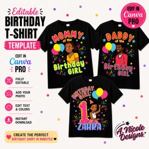 Editable Gracie's Corner Birthday T-Shirt Template-Version 1