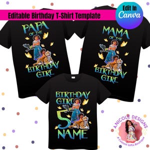 Editable Encanto Birthday T-Shirt Template | Canva Editable
