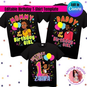 Editable Gracie&#39;s Corner Birthday T-Shirt Template-Version 1