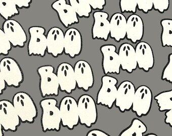 Halloween BOO Ghost Cupcake Glitter Toppers Cake Decorations ~ Set of 6 ~ Flat Lay