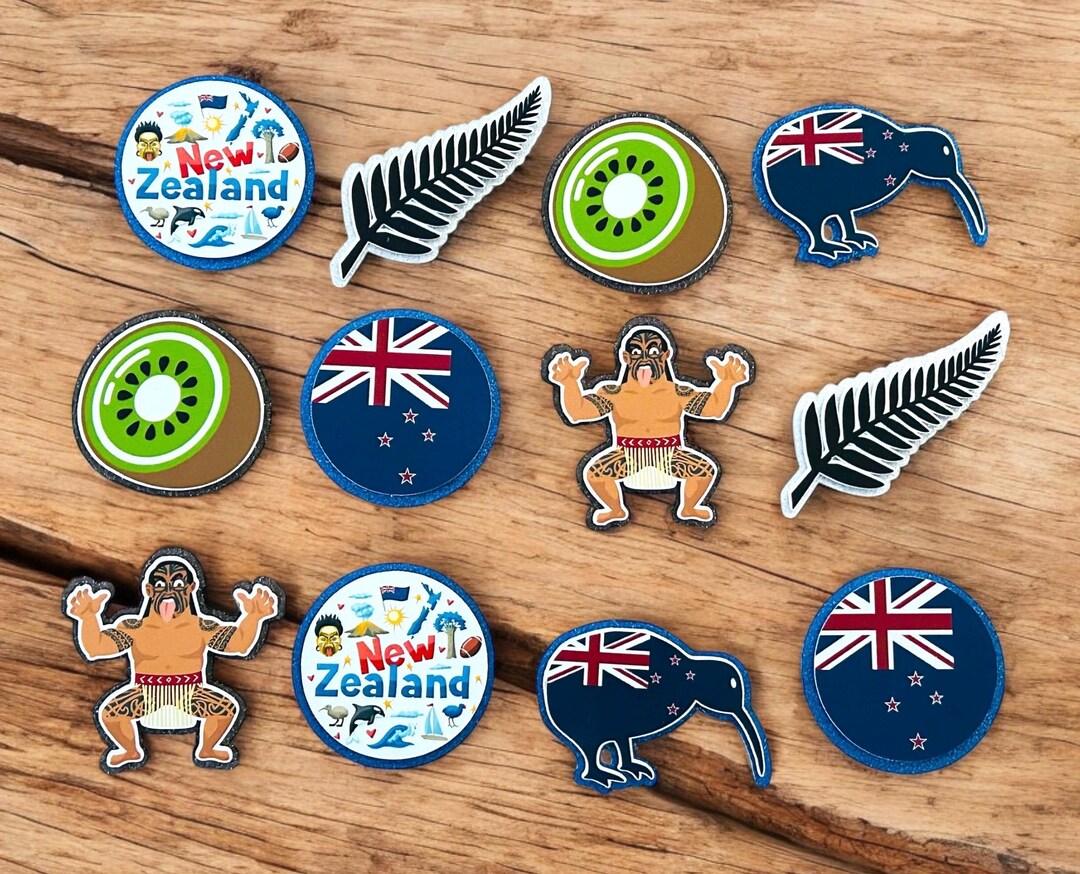 New Zealand Themed Down Under Cupcake Toppers Cake Decorations ~ Set of ...