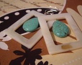 Turquoise and Shell Earrings
