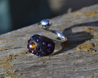 Purple Fire Pave Style Ring