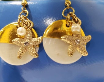 Aretes perlados con estrella de mar Beach Vibes