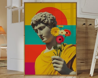 Greek Statue Poster: Maximalist Wall Art (Digital Download)