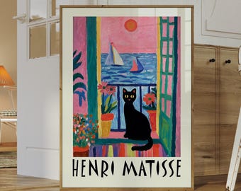 マティスの版画：開いた窓の壁アート（デジタルダウンロード）