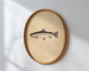 Rainbow Trout Minimalist Sketch Art: Modern Lake House Decor (PRINTABLE Digital Download)