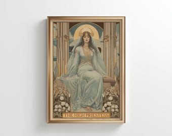 A Alta Sacerdotisa - Arte de Parede de Tarô | Decoração Mística e Espiritual para Casa (Download Digital)