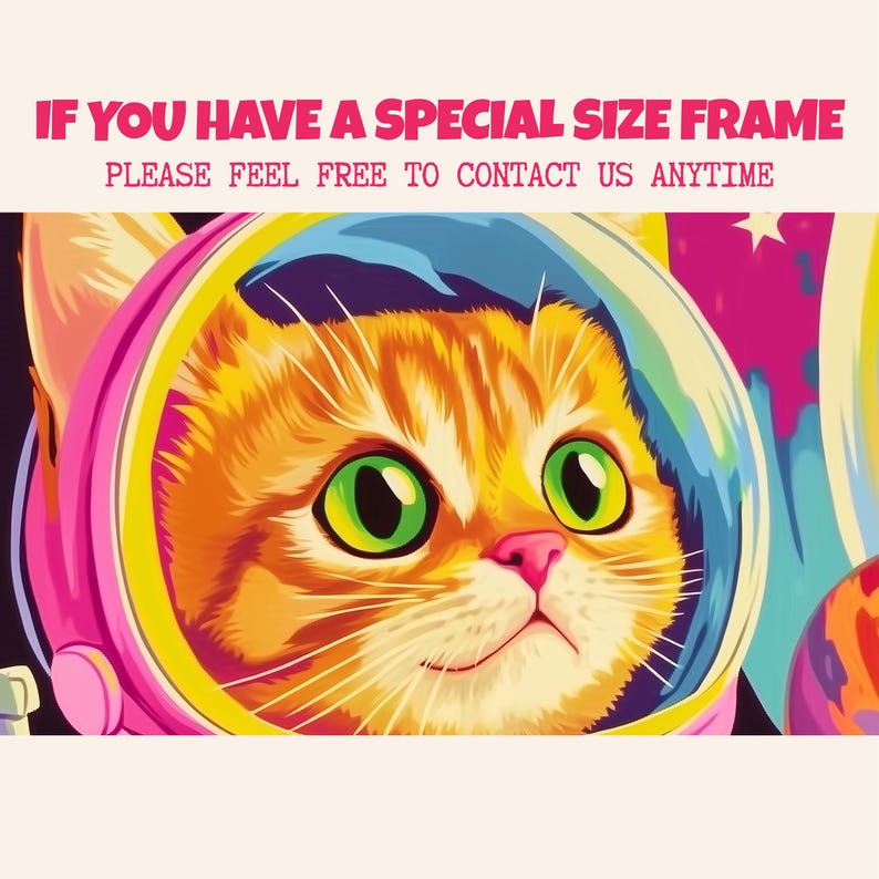 Funny orange cat wearing a pink astronaut suit in a colorful galaxy setting. This digital print combines pink poster aesthetics, dopamine decor energy, and girly prints charm. Ideal for fans of funny cat art, printable wall art, pink cat designs, and colorful wall arts. A playful coquette print perfect for cat lovers, space enthusiasts, and anyone who enjoys vibrant, happy decor.