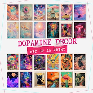 Colorful Maximalist Gallery Wall Art Prints: Set of 25 (Digital Prints)