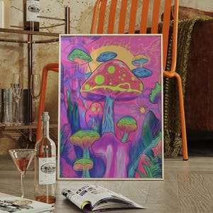 Trippy Mushroom Print: Psychedelic Surreal Wall Art (Digital Download)
