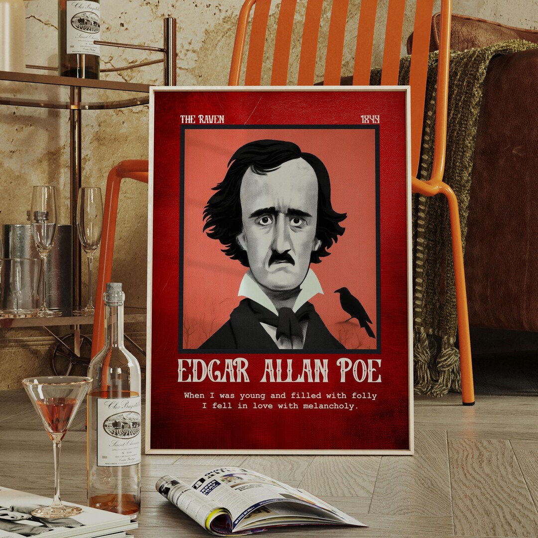 Edgar Allan Poe Quote Print: Vintage Library Wall Art (digital Print ...