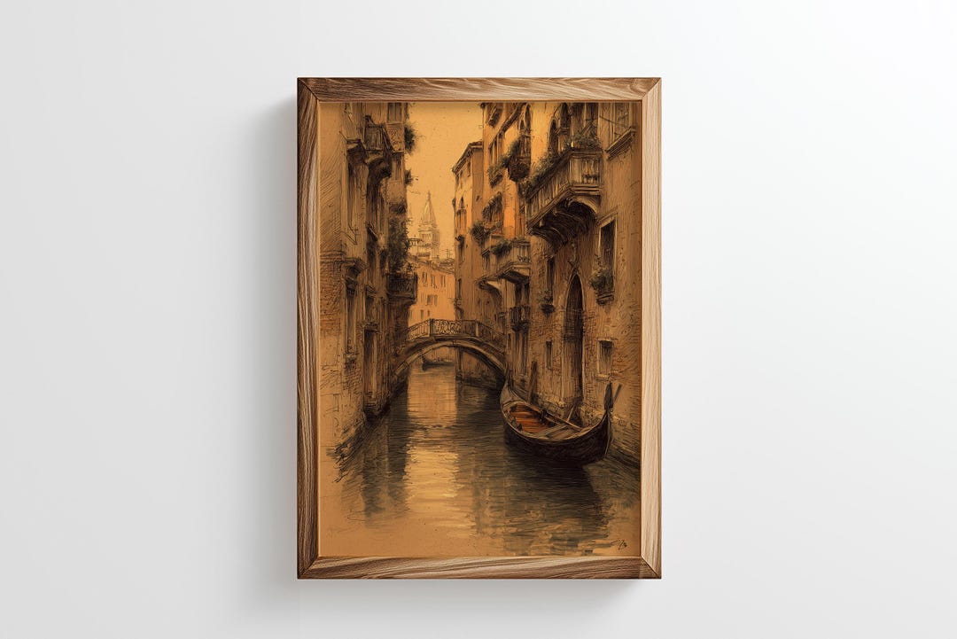 Venice Sketch Print | Italian Architecture Drawing Wall Art (digital ...