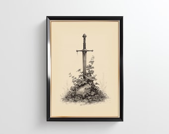 Vintage CastleCore Art Poster - Mystical Medieval Decor for Living Room (Digital Download)