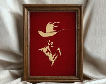 Impresión de vaquero / Arte de pared minimalista moderno de estilo occidental (descarga digital)